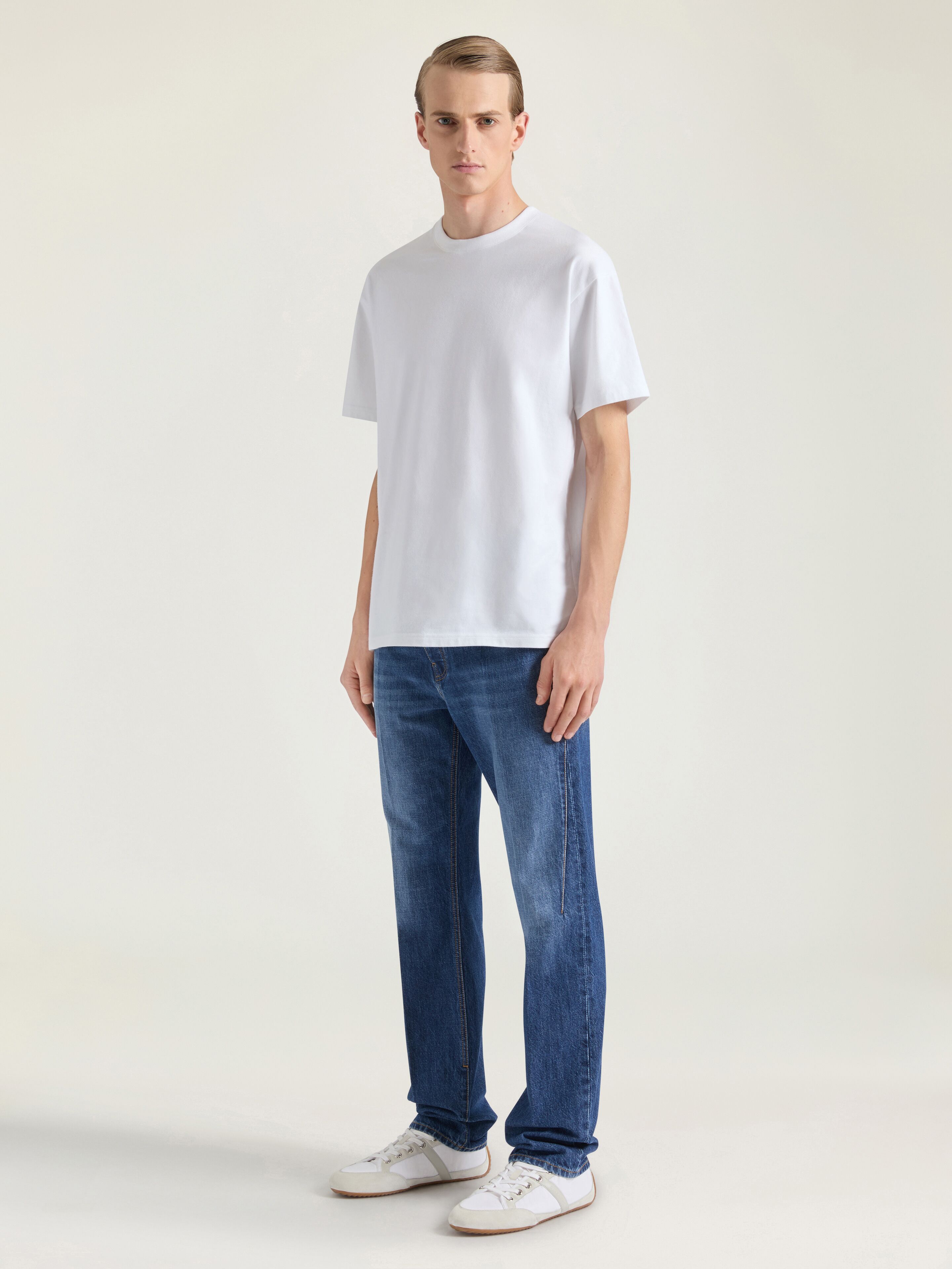 Washed straight leg jeans